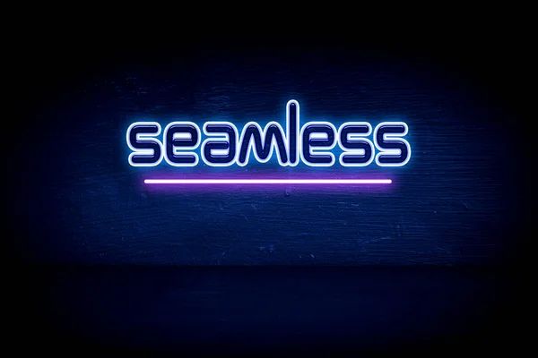 Seamless Blue Neon Announcement Signboard — Stock Photo, Image