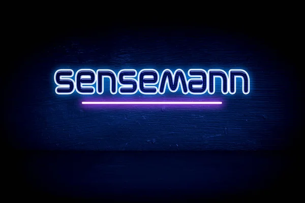 Sensemann Blue Neon Announcboard — стокове фото