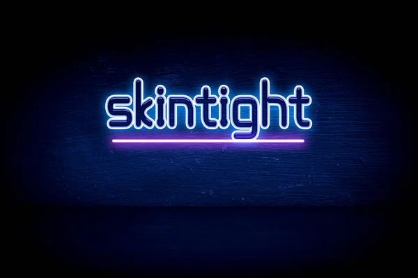 Skintight Niebieski Neon Ogłoszenie Tablicy Ogłoszeń — Zdjęcie stockowe
