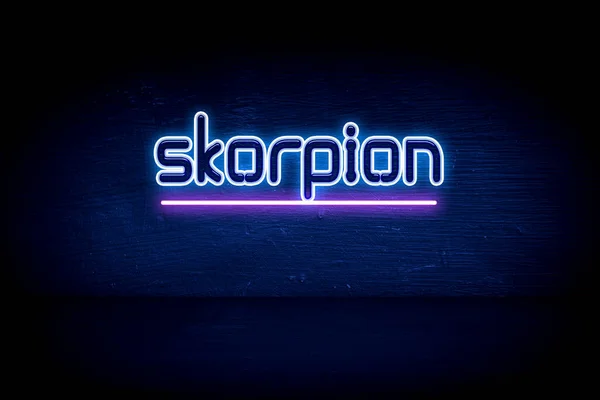 Skorpion ブルーネオンサイン — ストック写真