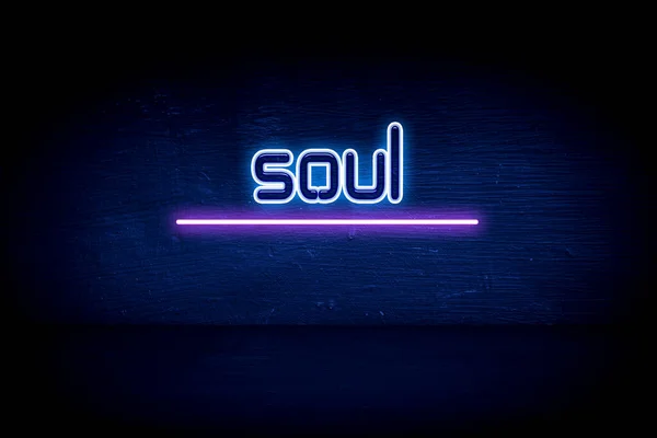 Soul Panneau Bleu Néon Annonce — Photo