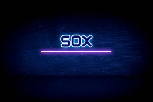 Sox Panneau Bleu Néon Annonce — Photo