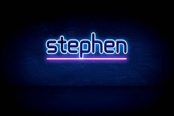Stephen Kék Neon Hirdetőtábla — Stock Fotó