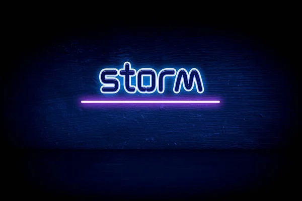 Storm 青いネオンサイン — ストック写真