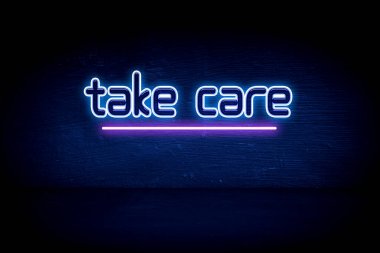 Dikkat et - mavi neon duyuru tabelası