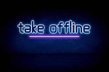 Çevrimdışı - mavi neon duyuru tabelasını al