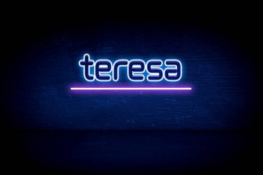 Teresa - mavi neon duyuru tabelası