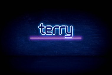 Terry - Mavi neon duyuru tabelası