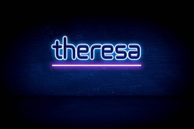 Theresa - mavi neon duyuru tabelası