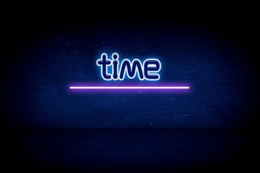 Zaman - mavi neon duyuru tabelası