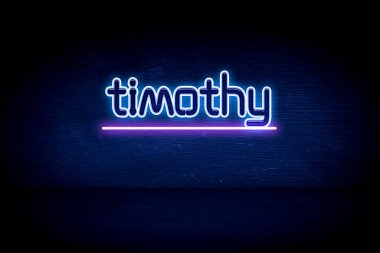 Timothy - mavi neon duyuru tabelası