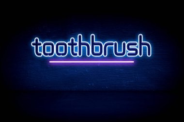 diş fırçası - mavi neon duyuru tabelası