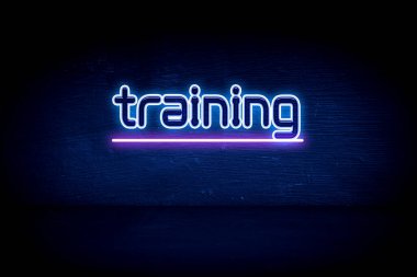 Eğitim - mavi neon duyuru tabelası