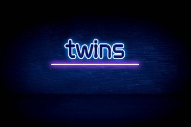 ikizler - mavi neon duyuru tabelası