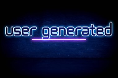 Kullanıcı tarafından oluşturulan İçerik - mavi neon duyuru tabelası