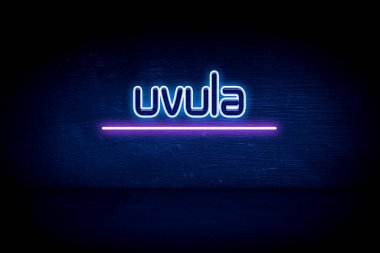 Uvula - mavi neon duyuru tabelası