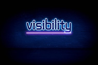 Görüş mesafesi - mavi neon duyuru tabelası