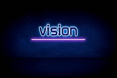 Vision - Mavi neon duyuru tabelası