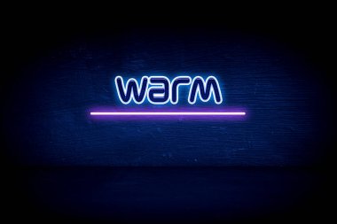 Sıcak - mavi neon duyuru tabelası