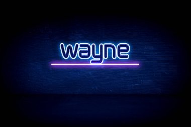 Wayne - Mavi neon duyuru tabelası