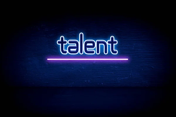 Talento Cartello Blu Neon — Foto Stock