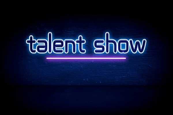 Talent Show Enseigne Bleu Néon Annonce — Photo