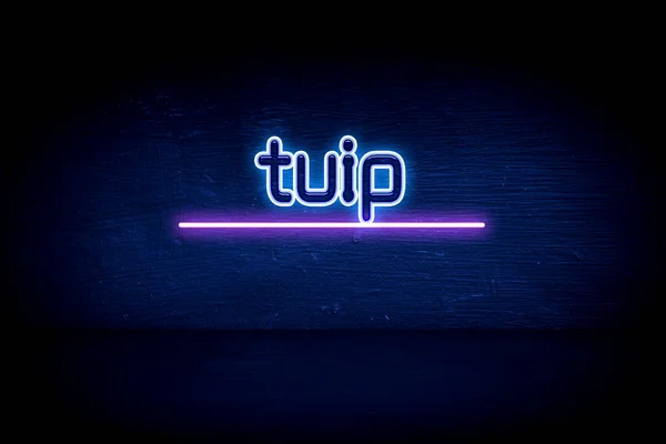 Tuip Cartello Blu Neon — Foto Stock