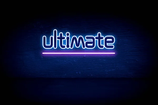 Ultimate Blue Neon Announcement Signboard — Stock Photo, Image