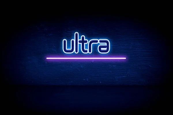 Ultra Kék Neon Hirdetőtábla — Stock Fotó