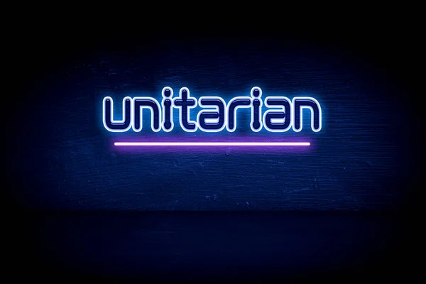 Universalismo Unitario Cartello Blu Neon — Foto Stock