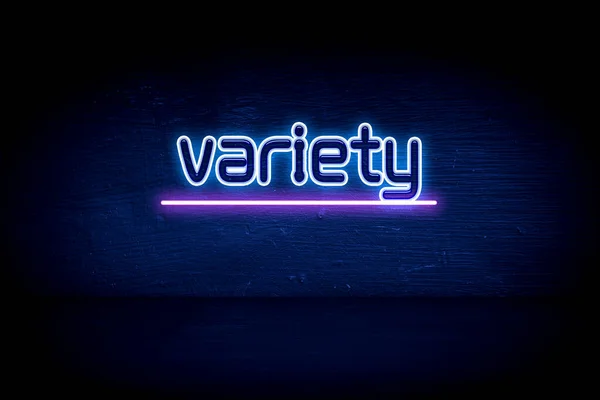 Variety Cartello Blu Neon — Foto Stock