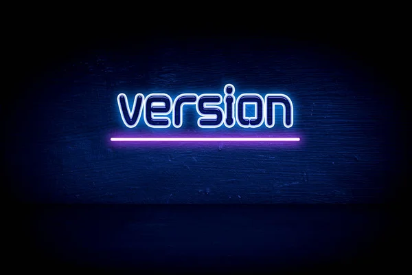 Versione Cartello Blu Neon — Foto Stock