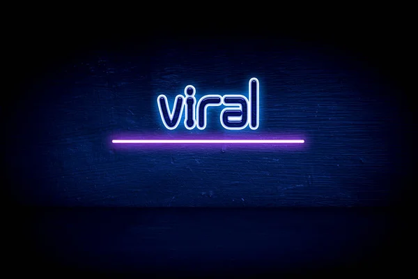 Viral Niebieski Neon Ogłoszenie Tablicy Ogłoszeń — Zdjęcie stockowe