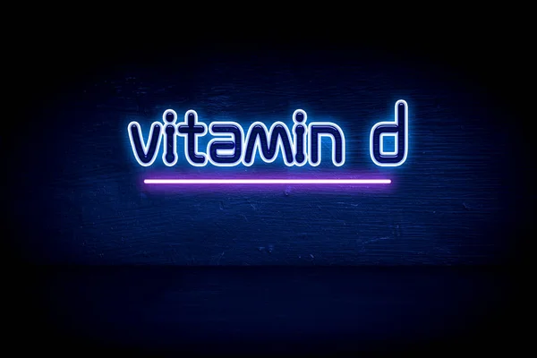 Vitamini Mavi Neon Duyuru Tabelası — Stok fotoğraf