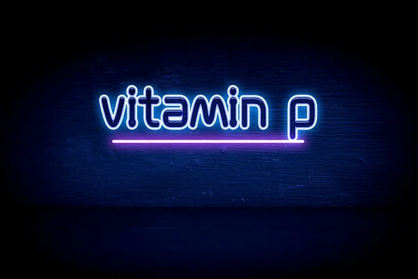 Vitamine Panneau Bleu Néon Annonce — Photo