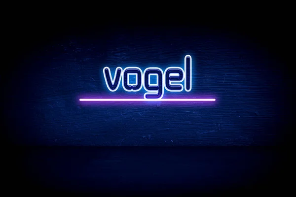 Vogel Cartello Blu Neon — Foto Stock