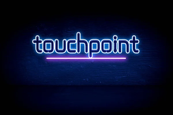 Touchpoint Cartello Blu Neon Fotografia Stock