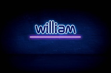 William - mavi neon duyuru tabelası