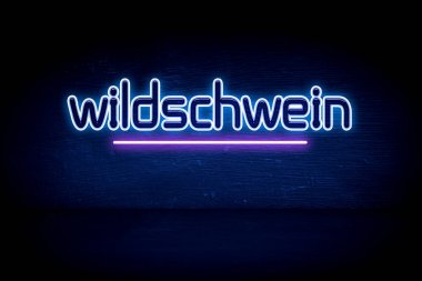Wildschwein - Mavi neon duyuru tabelası