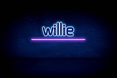 Willie - mavi neon duyuru tabelası
