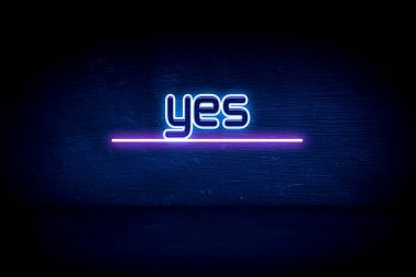 Evet - mavi neon duyuru tabelası