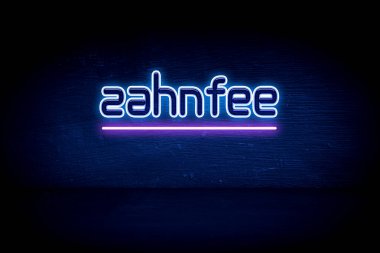 Zahnfee - Mavi neon duyuru tabelası