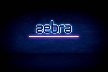 Zebra - Mavi neon duyuru tabelası