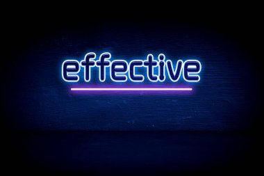 Etkili - mavi neon duyuru tabelası