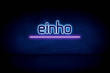 Einho - mavi neon duyuru tabelası