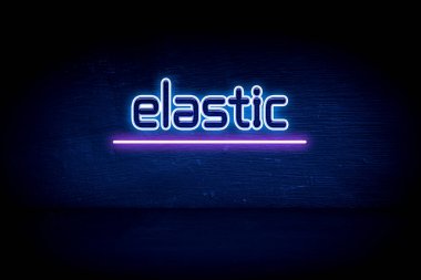 elastik - mavi neon duyuru tabelası