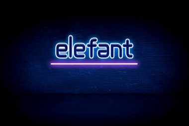 Elefant - Mavi neon duyuru tabelası