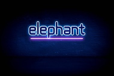 Fil - Mavi neon duyuru tabelası