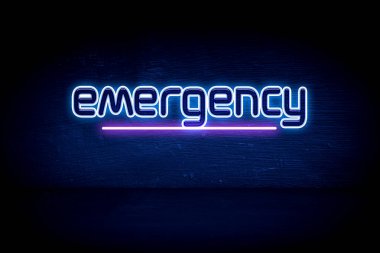 Acil - Mavi neon duyuru tabelası