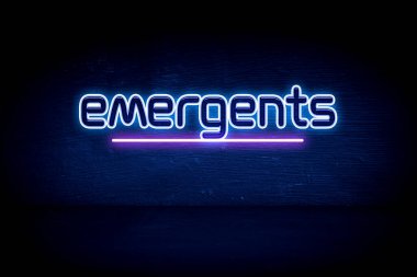 Acil Durum - Mavi neon duyuru tabelası